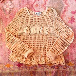Wild fox crocheted peachy pink top